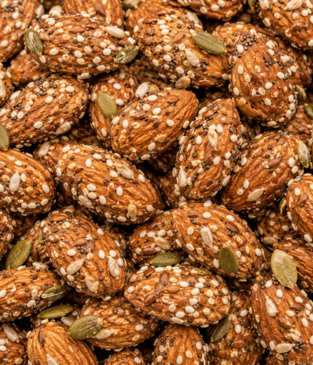 Amandes caramélisées au lin